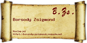 Borsody Zsigmond névjegykártya