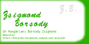 zsigmond borsody business card